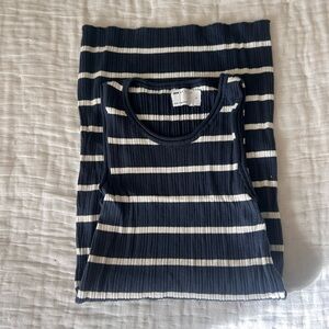ASOS Navy and White Striped Top